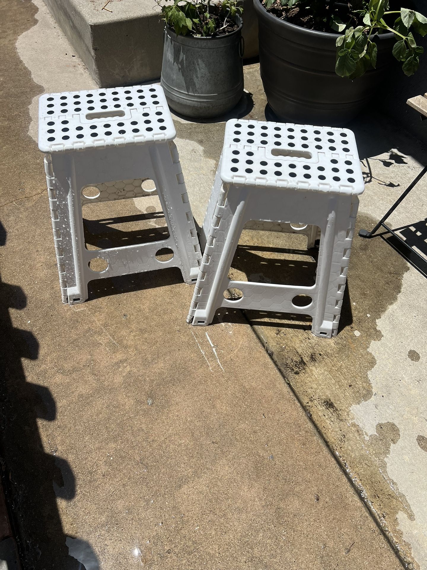 Stools Folding White Set Of 2 Portable Camping Events