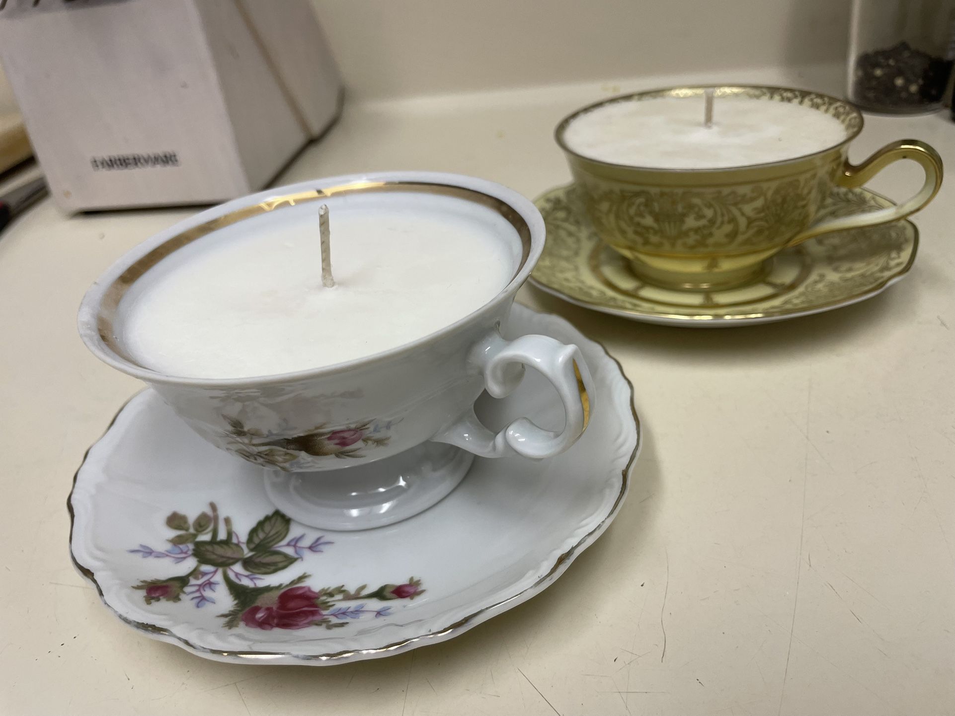 Candles In Vintage Teacups