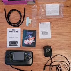 Sega Game Gear, Box, Manuals, Wrist Strap, AC Wall Adapter (Game Gear Inoperable