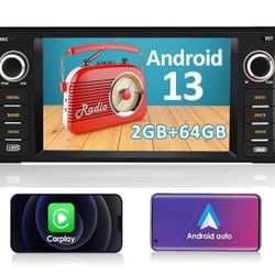 Radio for Jeep Wrangler JK Dodge RAM 1 3500 Compass Grand Cherokee, Android 13 2GB+64GB with Wireless CarPlay/Android Auto FM AM WiFi, Backup 