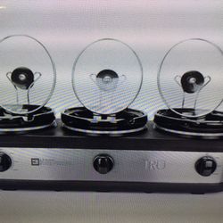 TRU TRIPLE SLOW COOKER WITH {3} 2.5 QT INSERTS.  OPEN BOX ITEM
