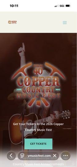2 VIP Tix+Parking Copper Country Music Fest