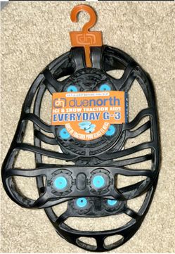  Pair NEW DUENORTH EVERYDAY TRACTION AIDS ICE SNOW LRG-XLG 2 EXTRA SPIKES