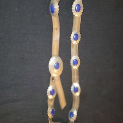 NAVAJO CONCHO BELT WITH LAPIS