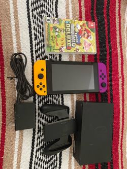 Nintendo switch with Super Mario Bros Deluxe