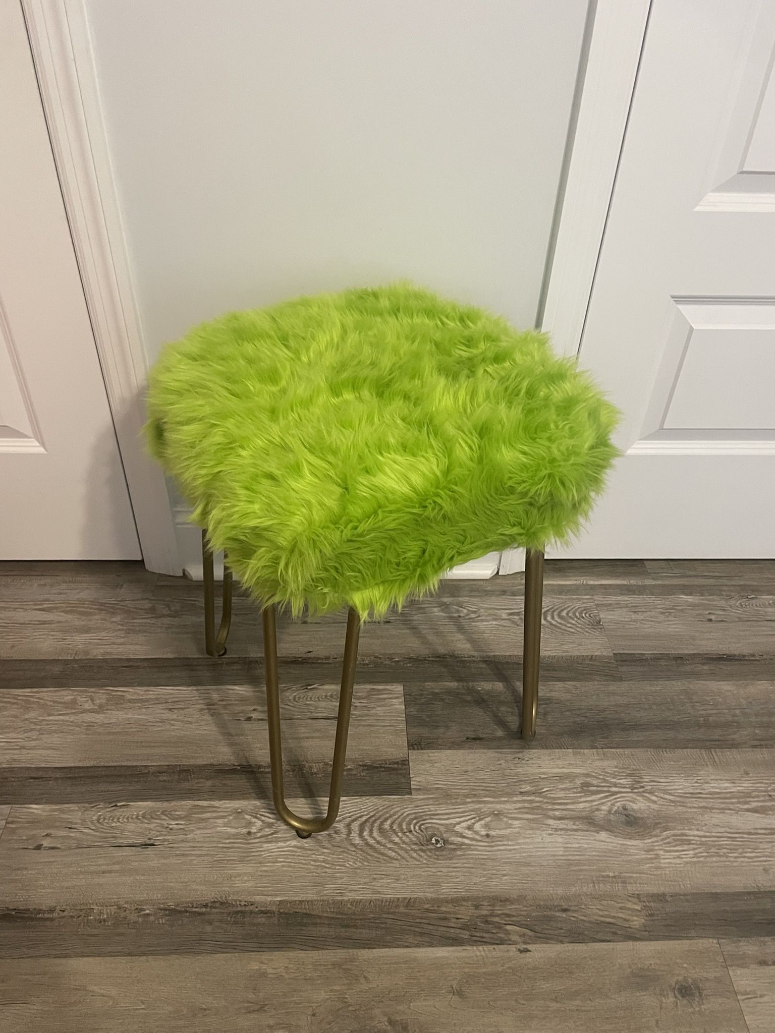 Green Furry Cool Stool