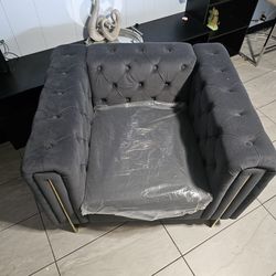 Velvet Upholstered Armchair