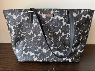 Kate Spade New York Black & White Floral Tote Bag