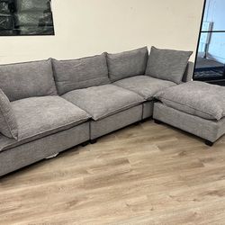 NEW CLOUD AND SKY SECTIONAL WITH OTTOMAN AND FREE DELIVERY 
