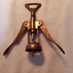 Vintage Solid Brass 'Bolla Bardolino' Winged Cork & Bottle Opener From Italy