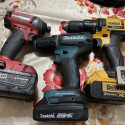 Used Mixed Tools With Batteries 