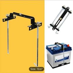 Universal Adjustable Car Battery Hold-Down Bracket - 10.6" J-Hook Tie-Down Kit