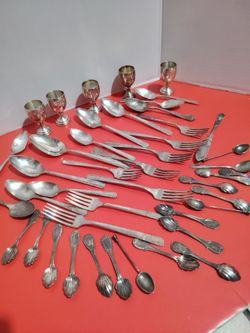 Silver metal old different set
