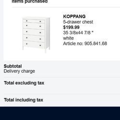 Brand New White Chest of Drawers (dresser) Still in Box