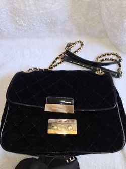 Michael Kors Sloan Large Quilted Velvet Shoulder Bag