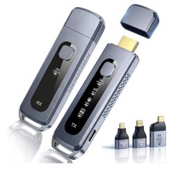 2026 Wireless HDMI Transmitter and Receiver 165FT/50M Plug & Play Wireless HDMI Extender Kit 4K Decoding 1080P@60Hz Output