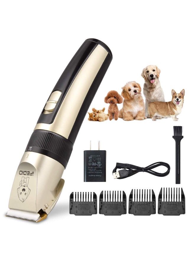Professional Dog Clippers Rechargeable Dog Grooming Kit Cordless Pet Grooming Clippers Low Noise Dog Grooming Clippers Pet Clippers Suitable for Dogs