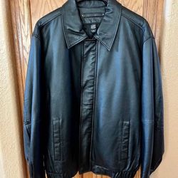 Leather Jacket New Covington Men’s Black High Quality And Warm Size XL