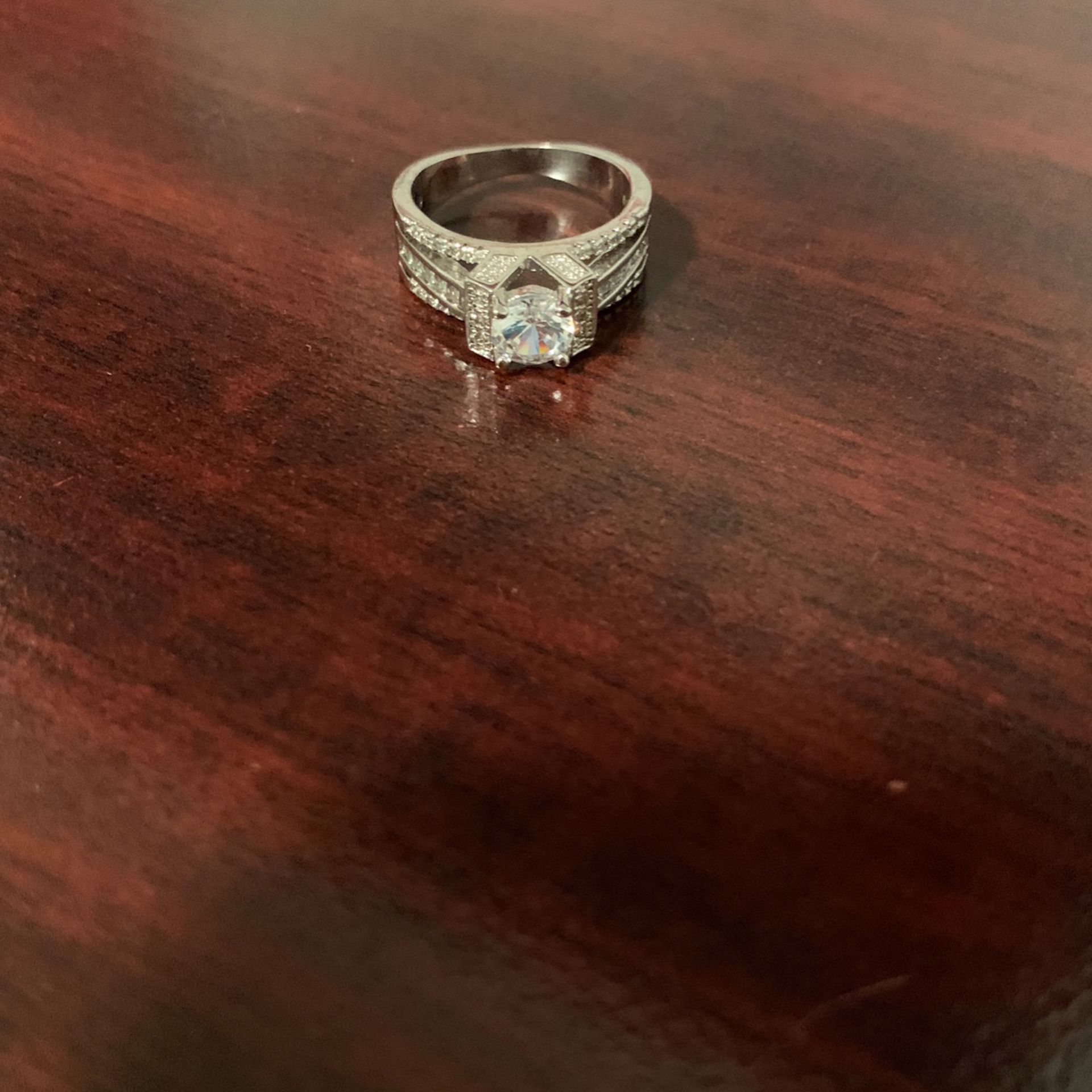 Small, Sterling Silver Diamond Ring
