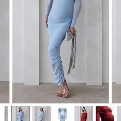 Bumpsuit Mesh Long Sleeve Fully Lined Ofc The Shoulder Maxi Dress