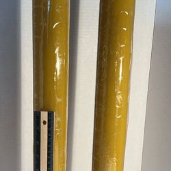 Vintage Yellow tall round pillar candles mid century. Box included