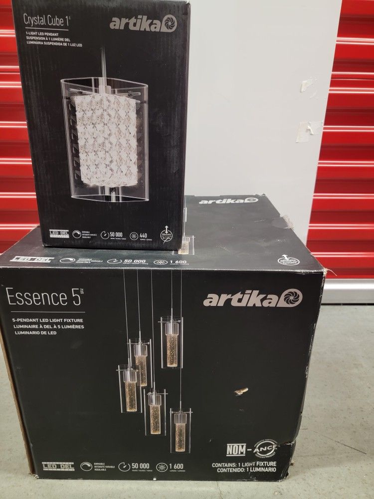  Lot of (2) ARTIKA Pendant LED Light Fixturs, New