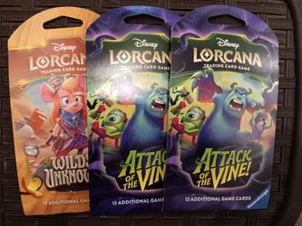 Disney Lorcana Wilds Unknown + Attack Of The Vine Sleeved Booster Packs