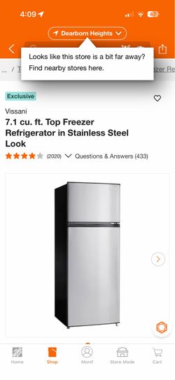 7.1 cu ft Vissani Refrigerator – Like New
