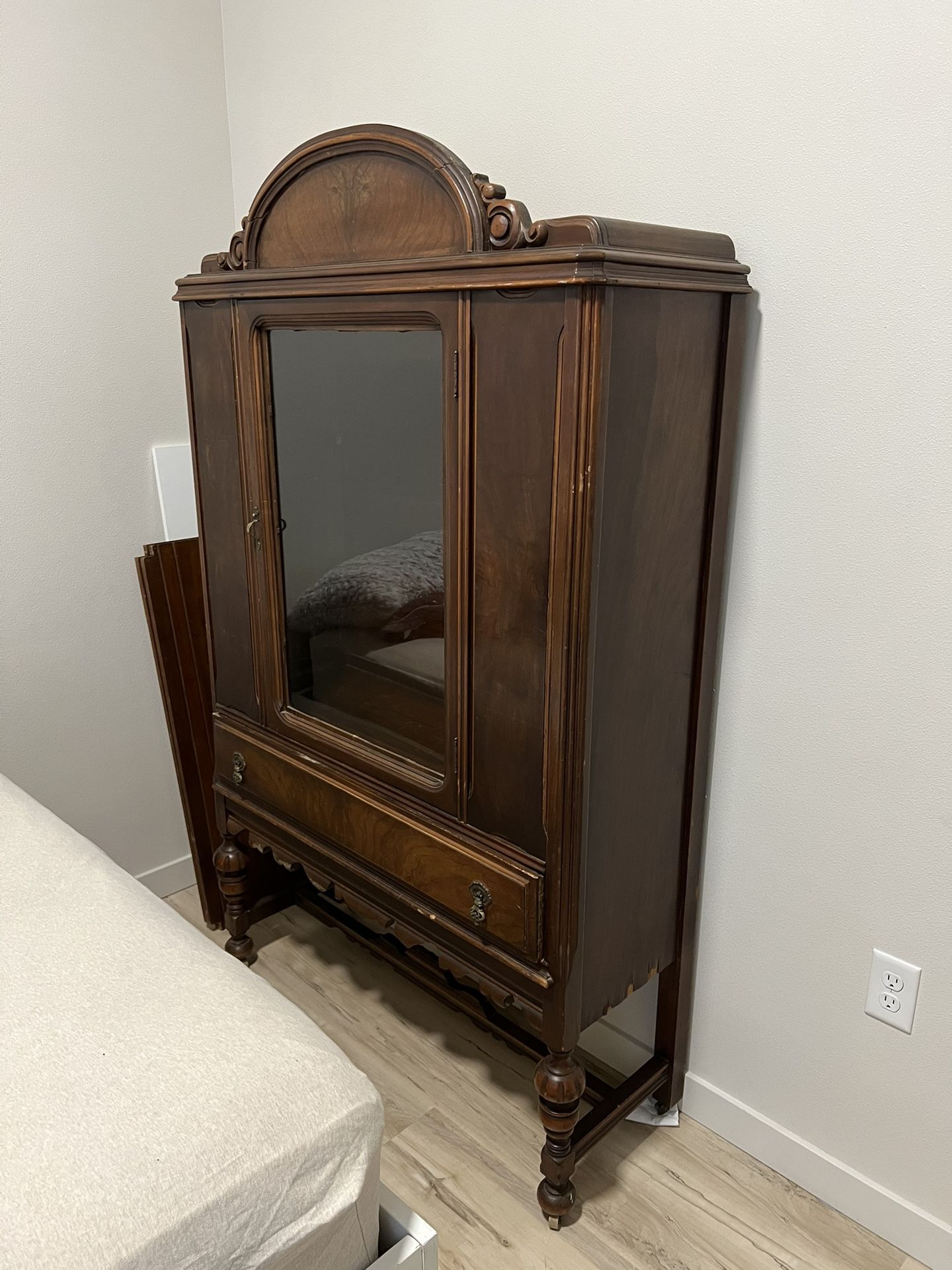 antique china hutch display case