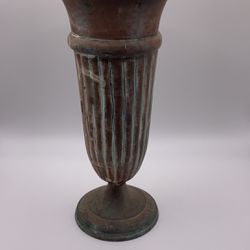Antique decorative bronze flower vase