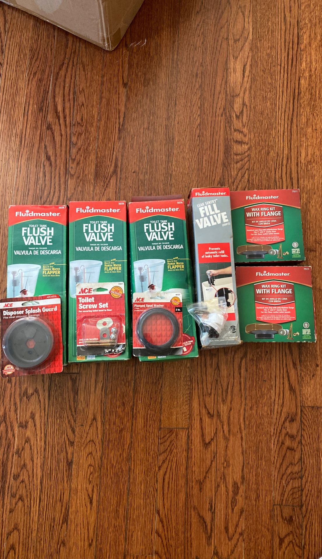 Assortment of plumbing/toilet items