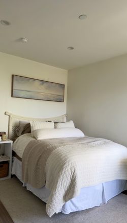 Vintage Rattan & Wicker Queen Bed Frame