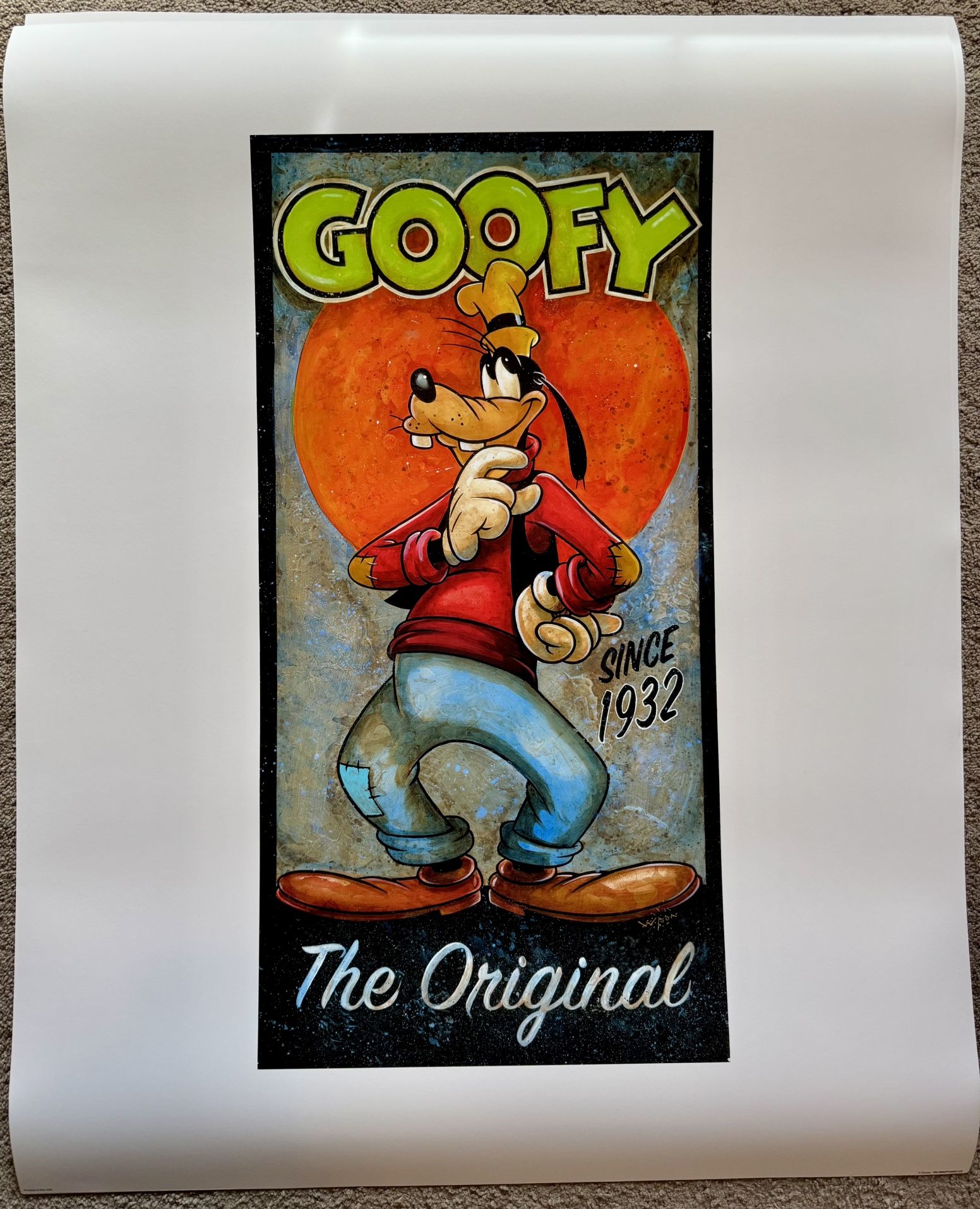 Disney Art On Demand - Darren Wilson - Goofy The Original Lithograph Poster