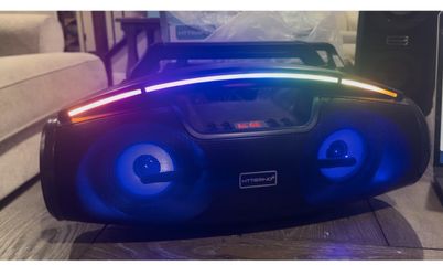 Bluetooth Speakers, 20W Portable Bluetooth Boombox with Subwoofer, FM Radio, RGB Colorful Lights, EQ, Stereo Sound, Booming Bass, 10H Playtime Wireles