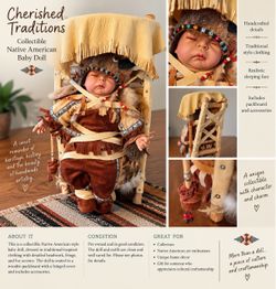 Cherished Traditions Collectible Native American Baby Doll
