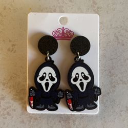 Acrylic Earrings Horror Theme 
