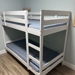 IKEA MYDAL BUNK BED FRAME and MATTRESSES White