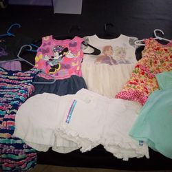 Girls Size 5 Summer Dresses And Shorts Lot