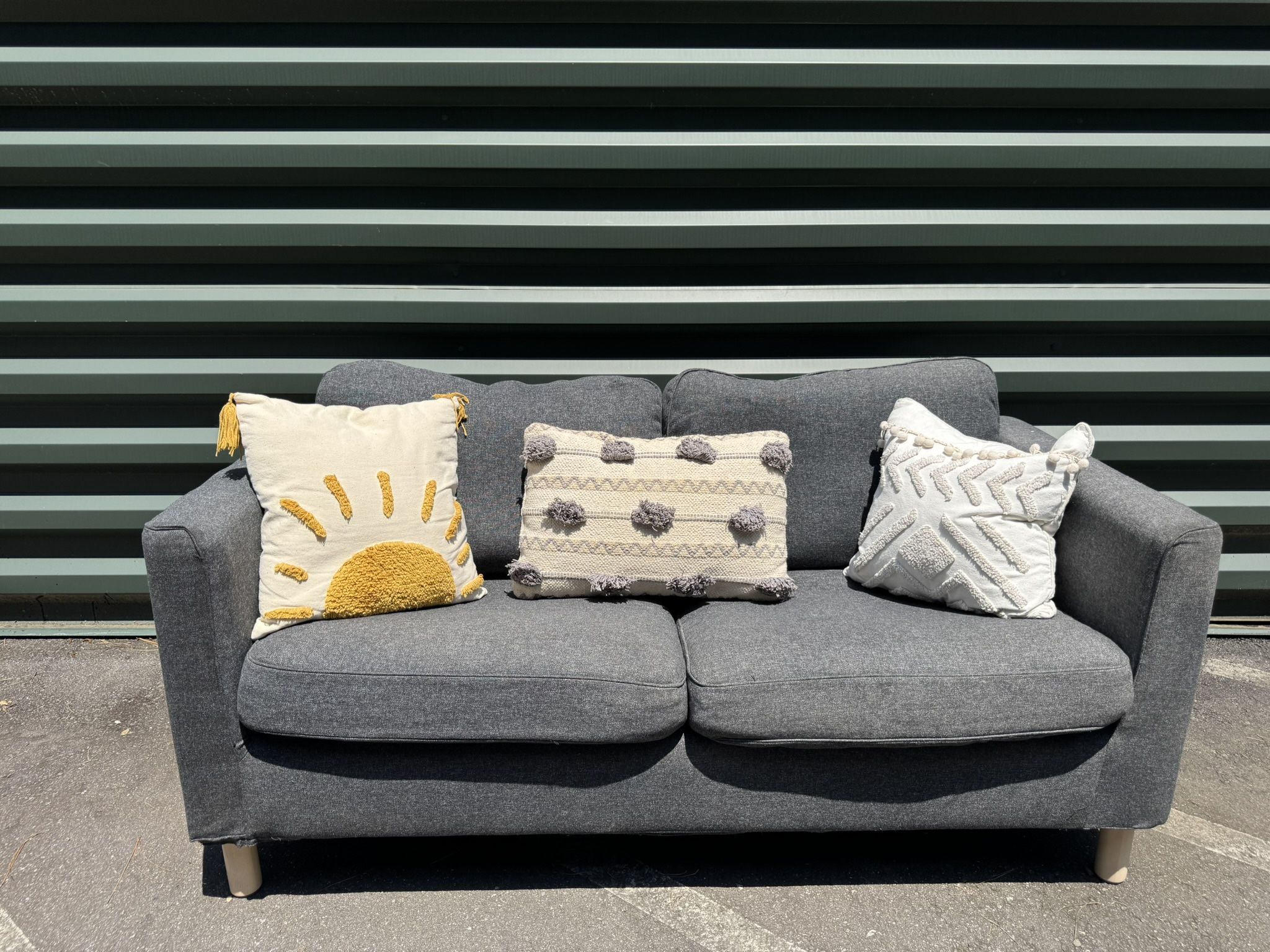 Beautiful Modern Gray Loveseat, Two-Sweater Couch - Comfy And Stylish