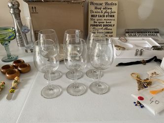 Apex Set of 6 stemmed glass wine glasses great for serving fruit or desserts bowl 🍨 also