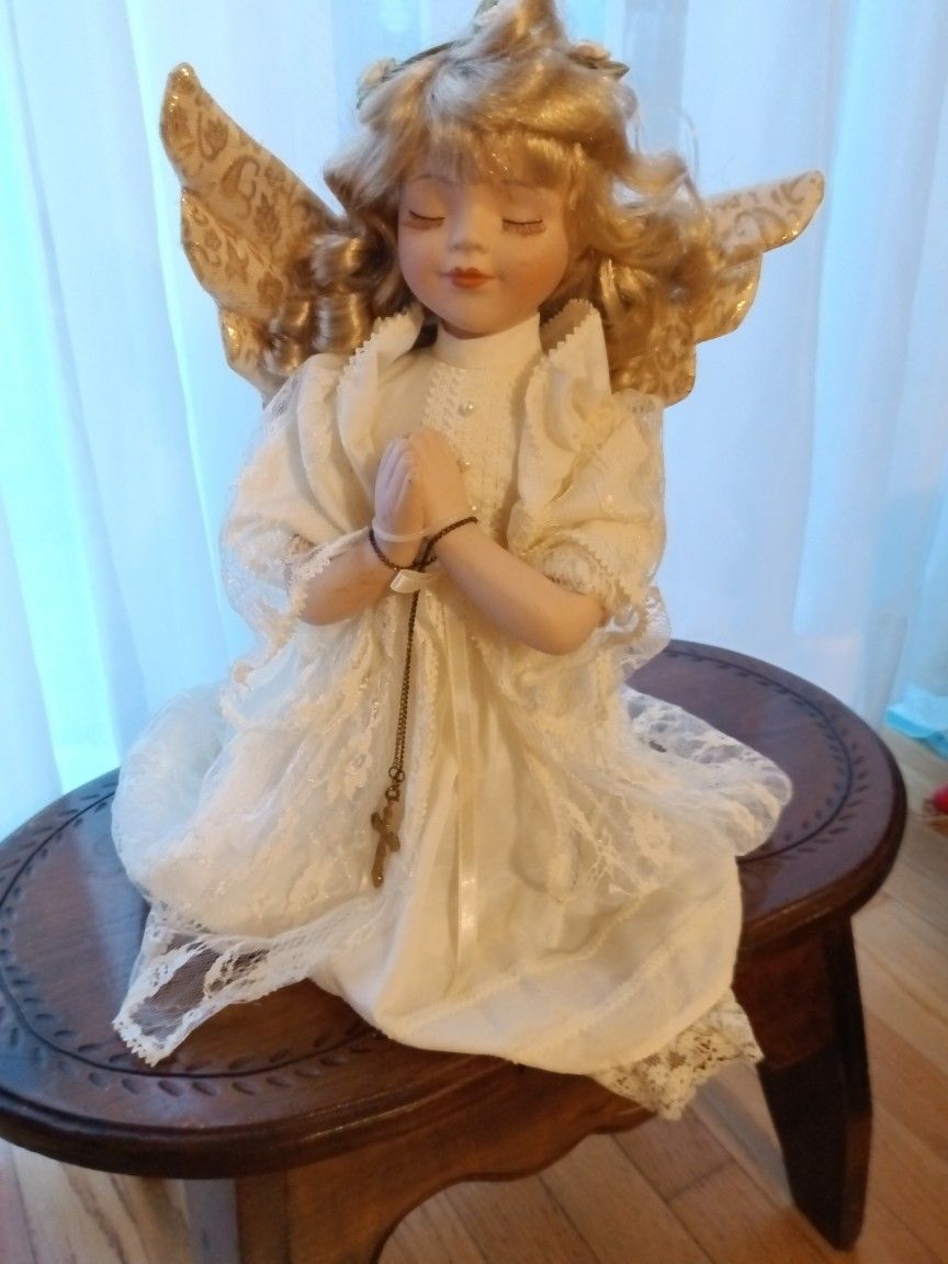 Porcelain Praying Angel Doll