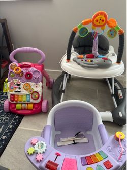 Walkers and play seat.