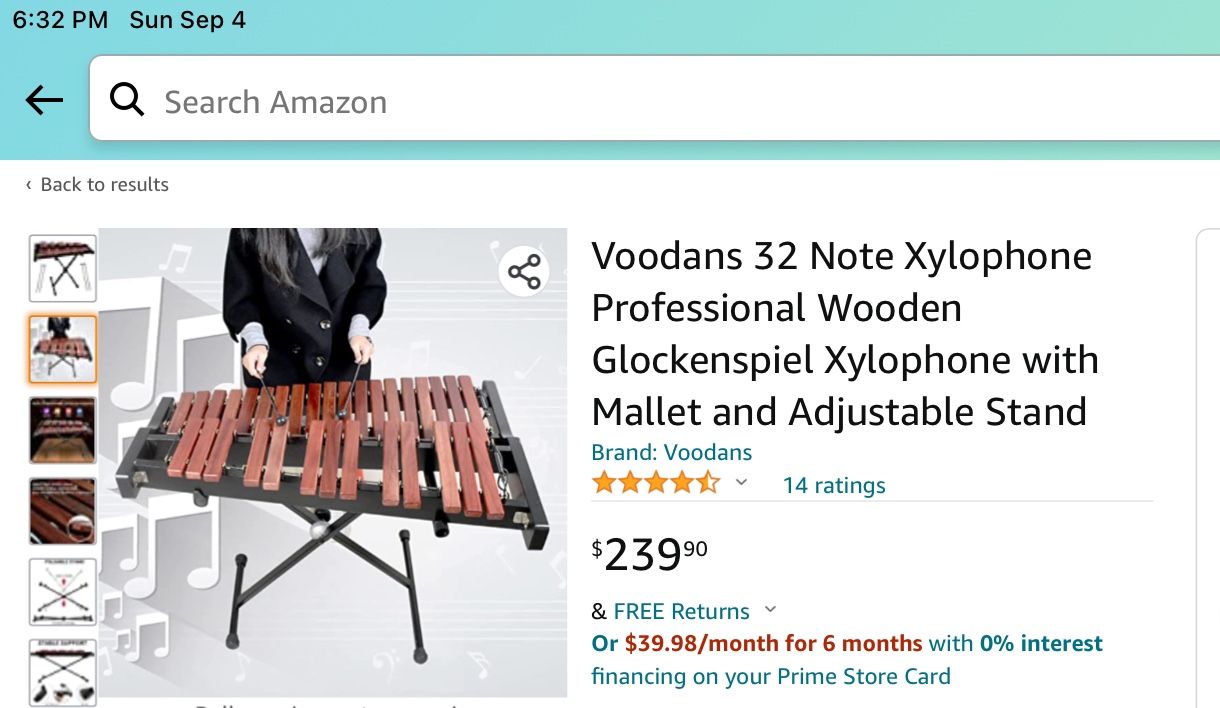 Wooden Glockenspiel Xylophone