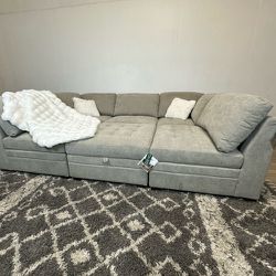 Tisdale Light Grey Sectional Couch - Free Delivery