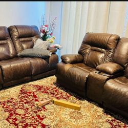 Ashley Electric Recliner Sofa And love Seat Combo