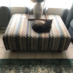 Ottoman With Fifferent Zig Zag Colors For Sale $40 , Matching Recliner For $75 For Both