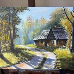 Countryside Oil Painting Original 