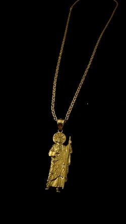 10K Gold Saint Jude Pendant Necklace