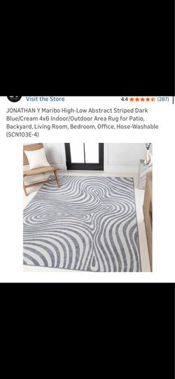 New 4x6 blue and cream color rug