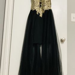 Black And Gold Prom Dress